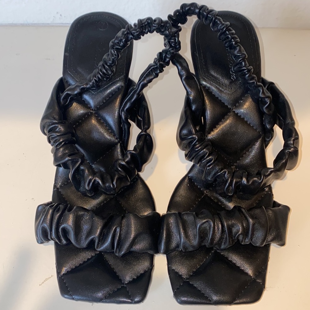 Macy’s Black kitten sandals with sling back